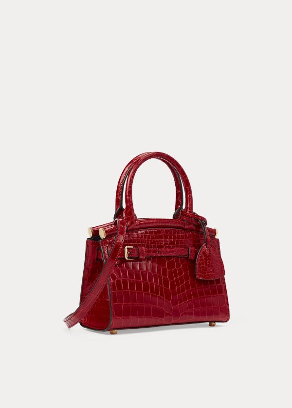 Ralph Lauren Alligator Mini RL50 Handbag Tmavě Červené | JJ0meTSu