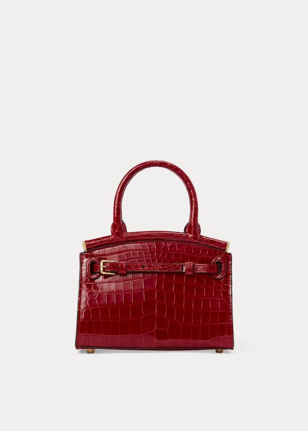 Ralph Lauren Alligator Mini RL50 Handbag Tmavě Červené | JJ0meTSu