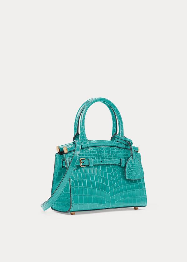 Ralph Lauren Alligator Mini RL50 Handbag Tyrkysové | lM34jmYQ