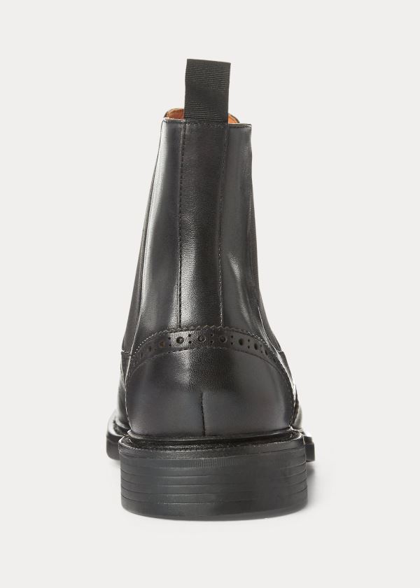 Ralph Lauren Asher Wingtip Chelsea Boot Černé | u9yIeHY8