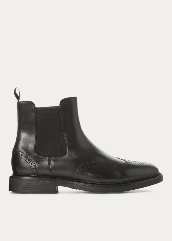 Ralph Lauren Asher Wingtip Chelsea Boot Černé | u9yIeHY8