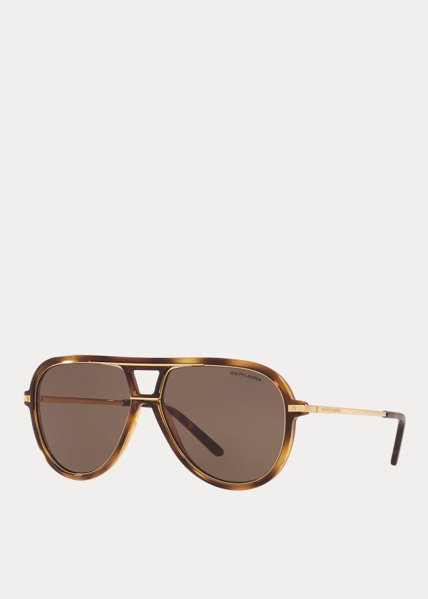 Ralph Lauren Automotive Pilot Sunglasses Hnědé | U9W7qb2O