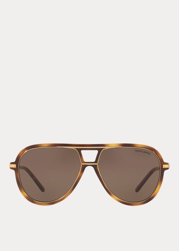 Ralph Lauren Automotive Pilot Sunglasses Hnědé | U9W7qb2O