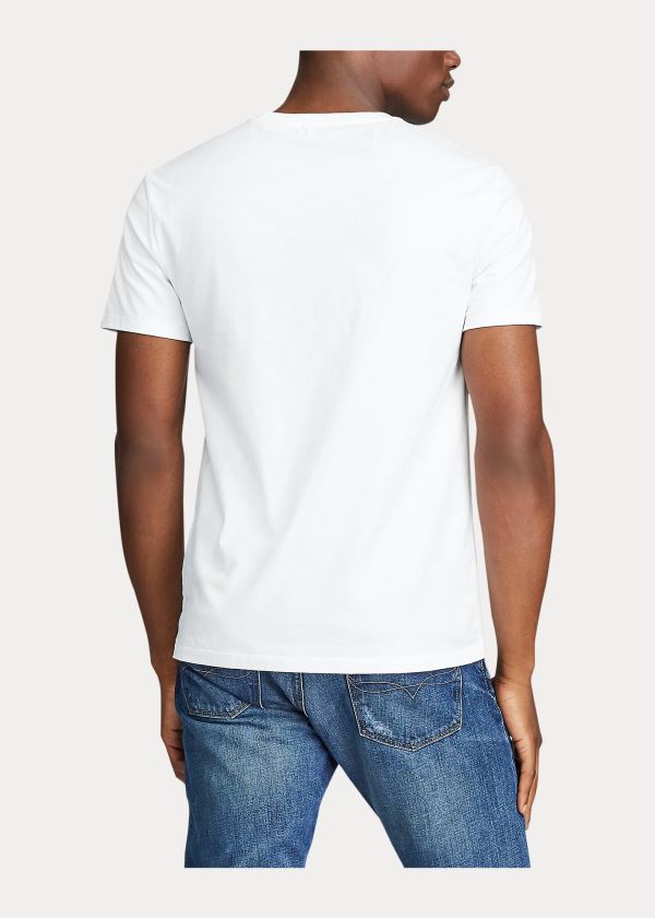 Ralph Lauren Bavlněné Jersey Graphic T-Shirt Bílé | 6ElpQRZd