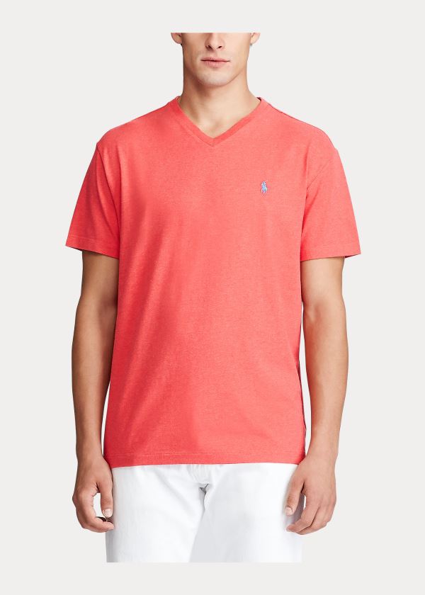 Ralph Lauren Bavlněné Jersey V-Neck T-Shirt Koralove | LfxdR1JY