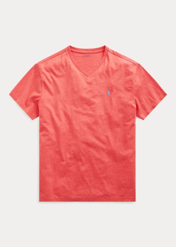 Ralph Lauren Bavlněné Jersey V-Neck T-Shirt Koralove | LfxdR1JY