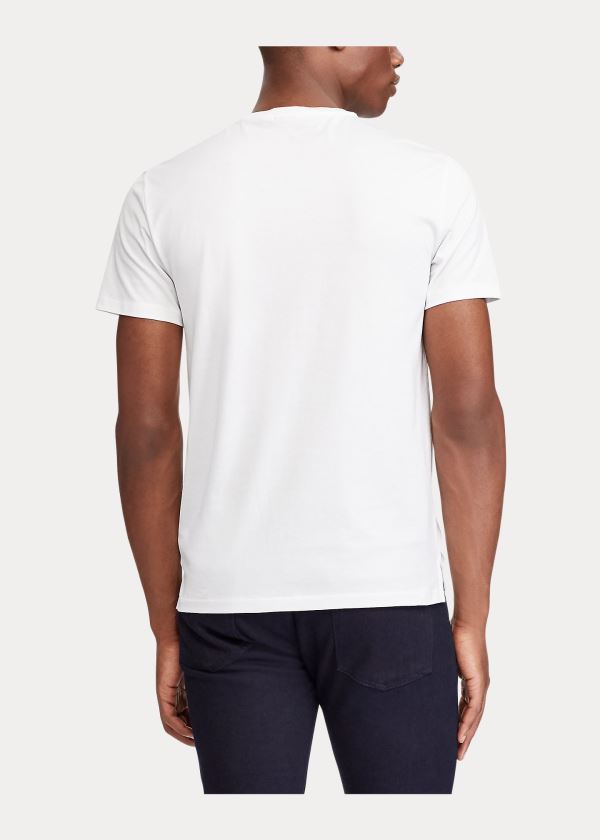 Ralph Lauren Bavlněné Lisle T-Shirt Bílé | Pfqs0utk