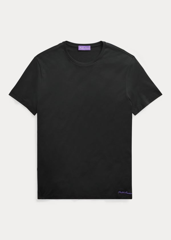 Ralph Lauren Bavlněné Lisle T-Shirt Černé | Mn3xBMbi