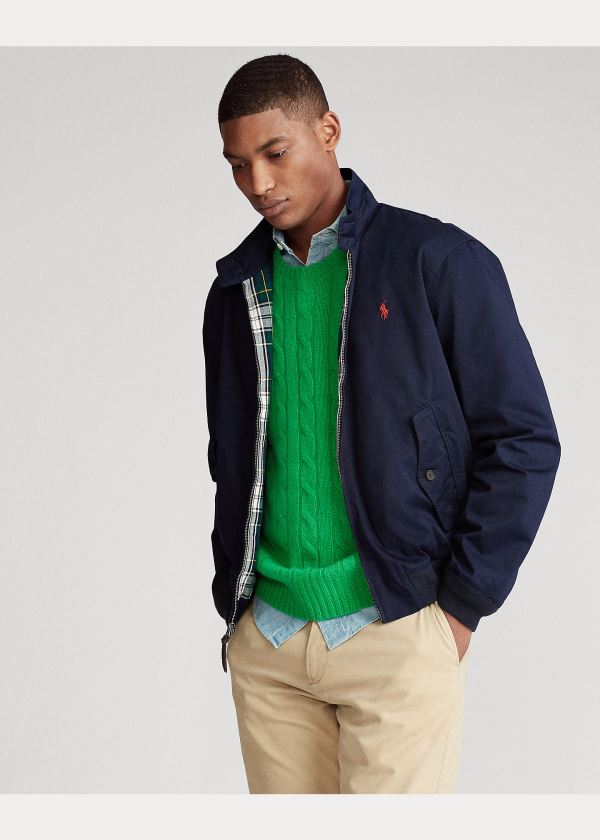 Ralph Lauren Bavlněné Twill Jacket Tmavě Blankyt | 6JAs1luH