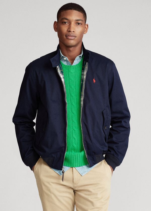 Ralph Lauren Bavlněné Twill Jacket Tmavě Blankyt | 6JAs1luH