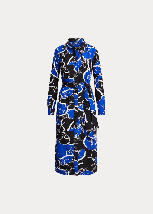 Ralph Lauren Belted Crepe Shirtdress Blankyt Viacfarebný | WrKmZO4C