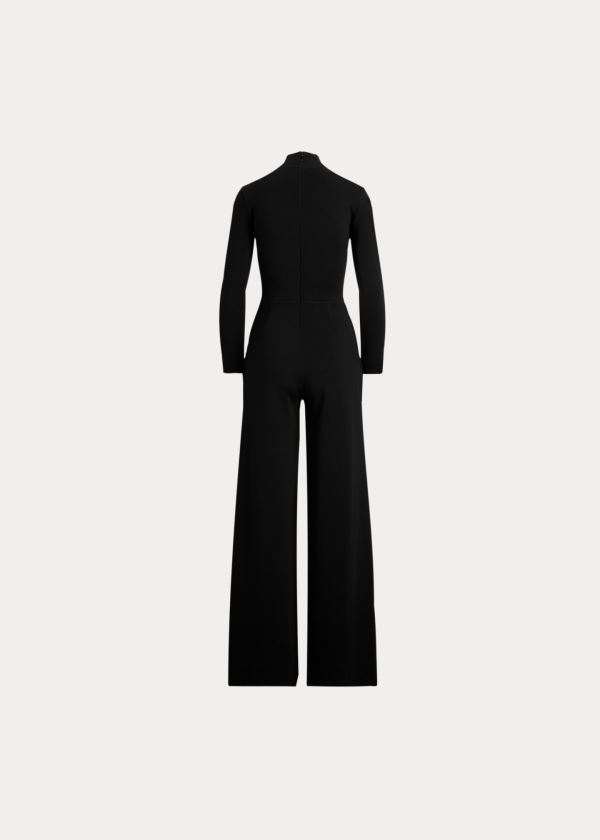 Ralph Lauren Belted Merino Wool Jumpsuit Černé | gUnrcYNO