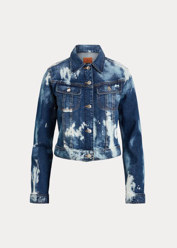 Ralph Lauren Bleach-Dye Denim Jacket Blankyt Blankyt Světle Modré | fFlLE0up