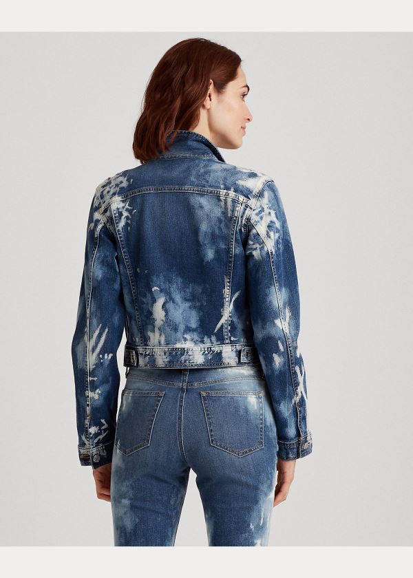 Ralph Lauren Bleach-Dye Denim Jacket Blankyt Blankyt Světle Modré | fFlLE0up