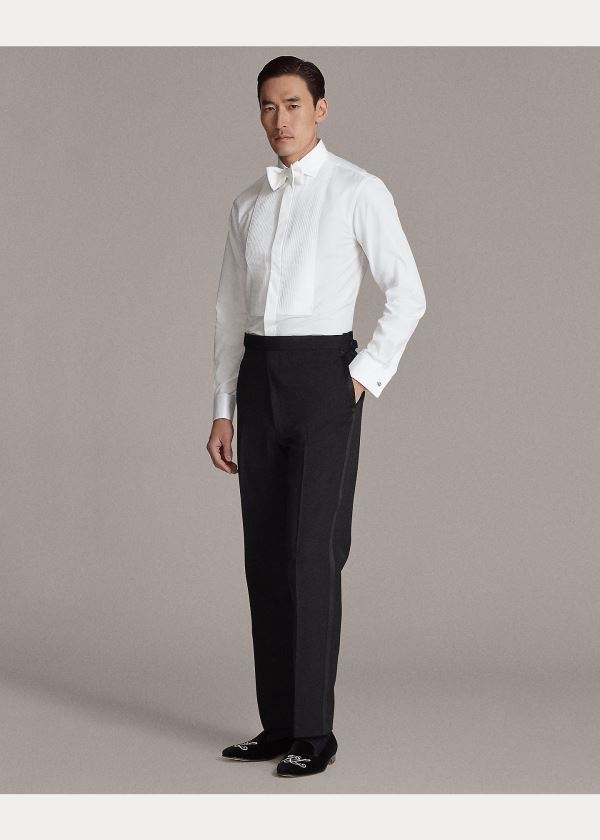 Ralph Lauren Bond Pleated Tuxedo Shirt Bílé | VRpIMPZ4