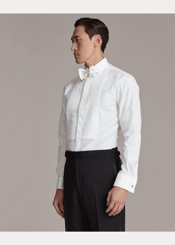 Ralph Lauren Bond Pleated Tuxedo Shirt Bílé | VRpIMPZ4