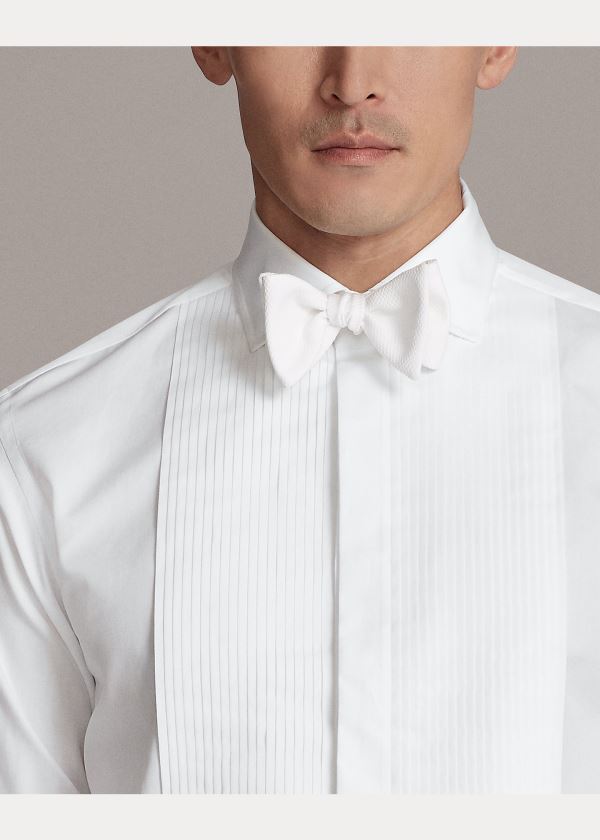 Ralph Lauren Bond Pleated Tuxedo Shirt Bílé | VRpIMPZ4