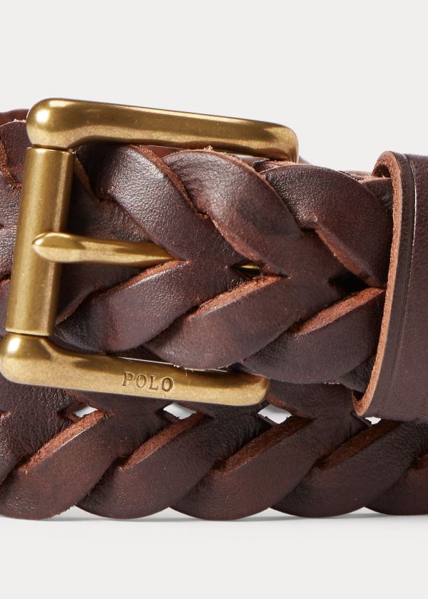 Ralph Lauren Braided Vachetta Læder Belt Tmavě Hnědé | 3v4rclke