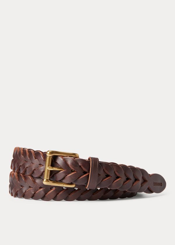 Ralph Lauren Braided Vachetta Læder Belt Tmavě Hnědé | 3v4rclke