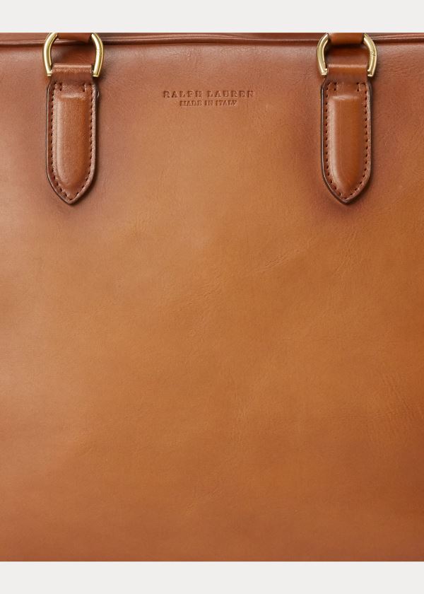 Ralph Lauren Burnished Vachetta Briefcase Hnědé | CIsUBkGP