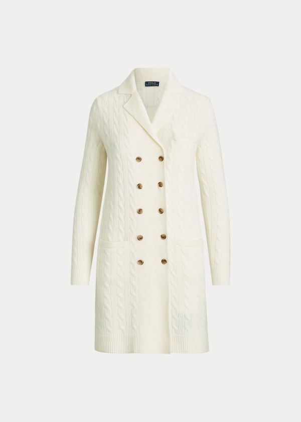 Ralph Lauren Cable-Knit Cashmere Cardigan Krém | tn0OOd3a