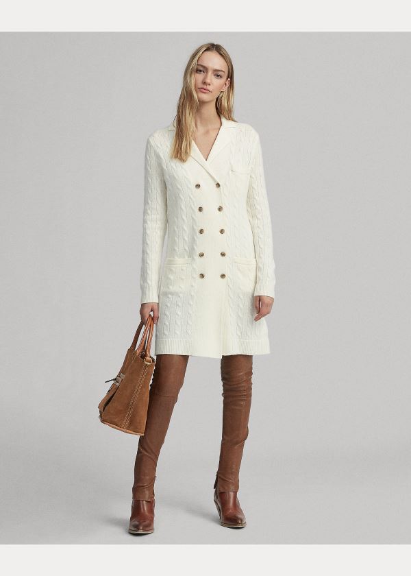 Ralph Lauren Cable-Knit Cashmere Cardigan Krém | tn0OOd3a