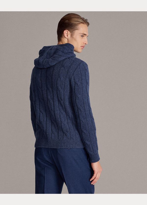 Ralph Lauren Cable-Knit Cashmere Hoodie Blankyt | cV5nLE5S