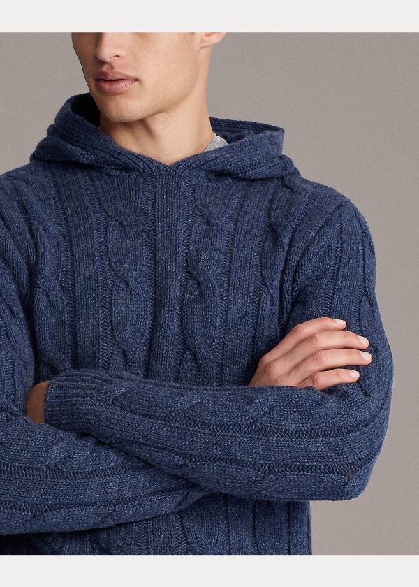 Ralph Lauren Cable-Knit Cashmere Hoodie Blankyt | cV5nLE5S