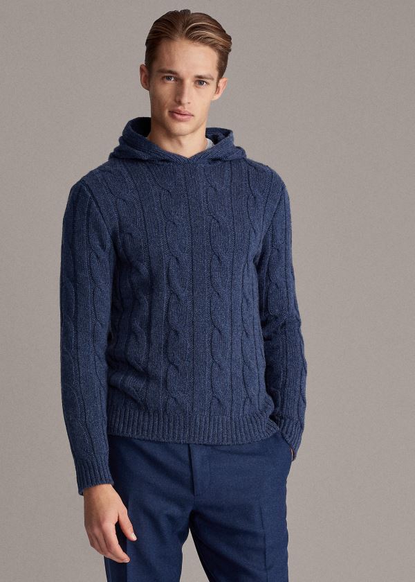 Ralph Lauren Cable-Knit Cashmere Hoodie Blankyt | cV5nLE5S