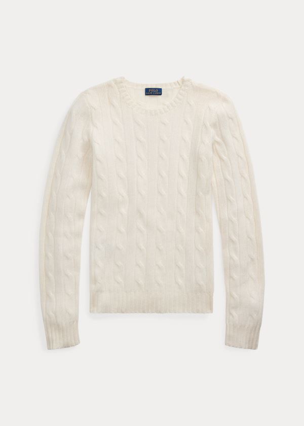 Ralph Lauren Cable-Knit Cashmere Svetrové Krém | PnrJVIAX