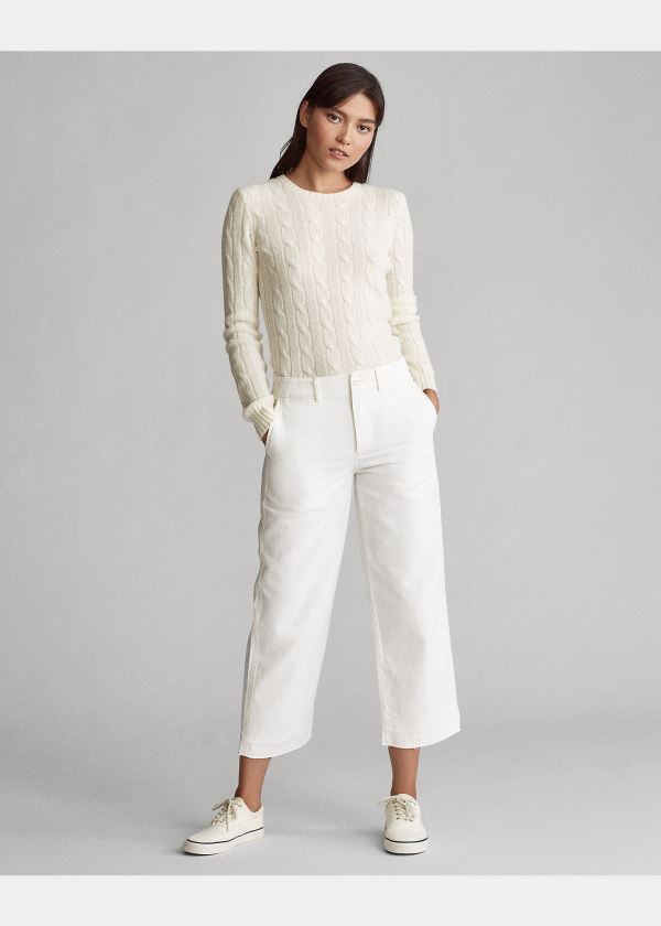 Ralph Lauren Cable-Knit Cashmere Svetrové Krém | PnrJVIAX