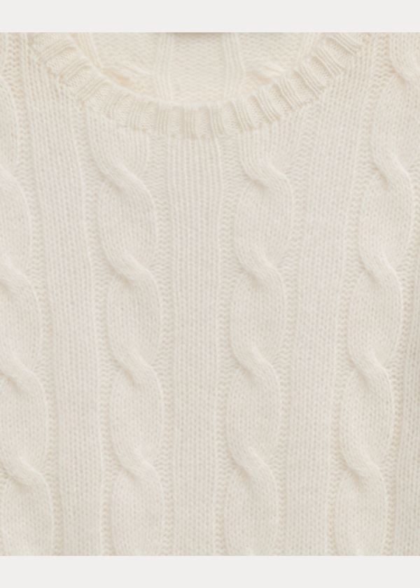 Ralph Lauren Cable-Knit Cashmere Svetrové Krém | PnrJVIAX