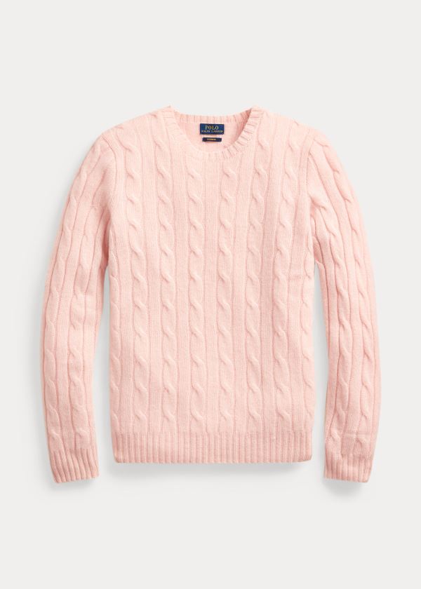 Ralph Lauren Cable-Knit Cashmere Svetrové Růžové | pb9Ga83d