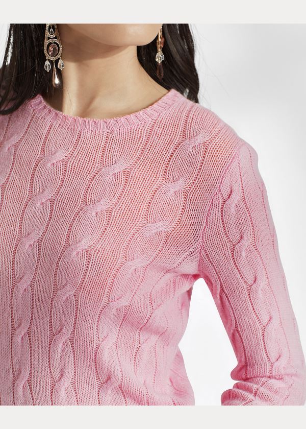 Ralph Lauren Cable-Knit Cashmere Svetrové Růžové | xngSMigm