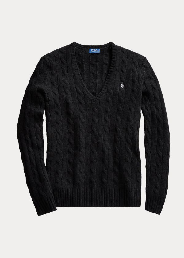 Ralph Lauren Cable Wool-Cashmere Svetrové Černé | lbIVpxzF