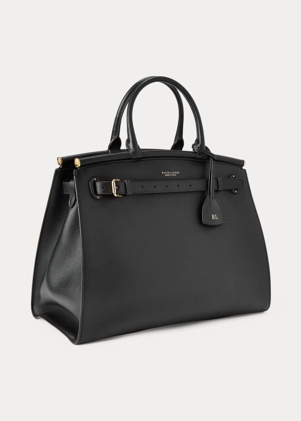 Ralph Lauren Calfskin Large RL50 Handbag Černé | hafW8B8D