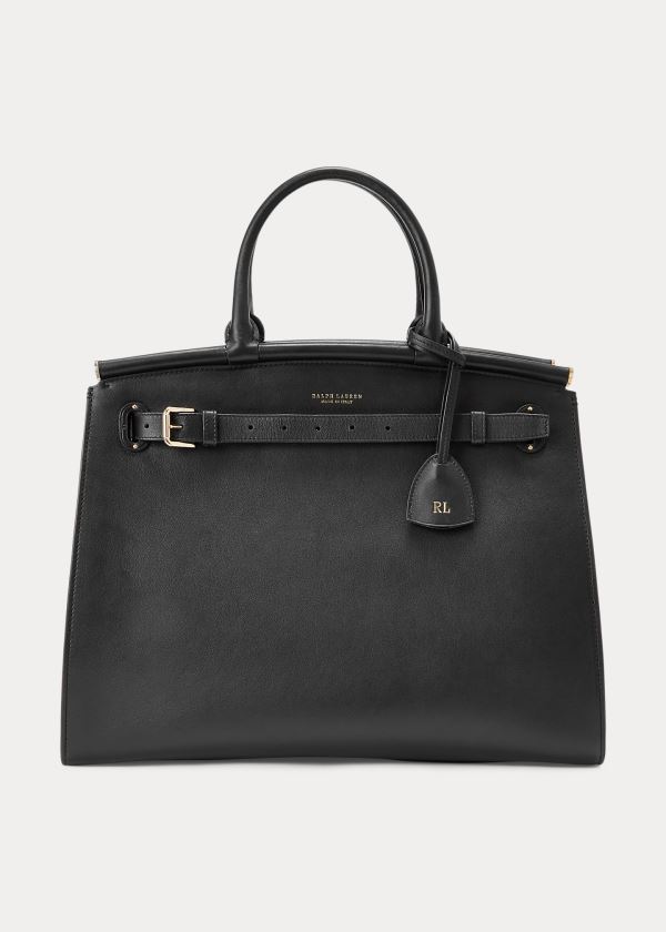 Ralph Lauren Calfskin Large RL50 Handbag Černé | hafW8B8D