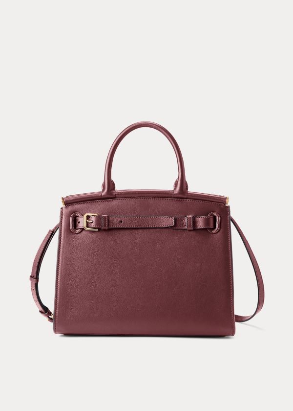 Ralph Lauren Calfskin Medium RL50 Handbag Vínové | 79qh7RSb