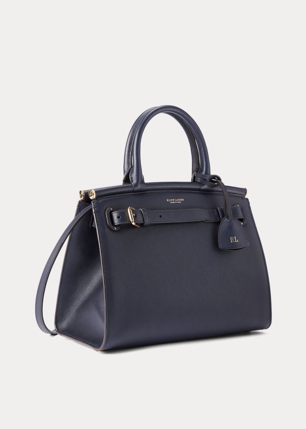 Ralph Lauren Calfskin Medium RL50 Handbag Tmavě Blankyt | LdgIxtnL