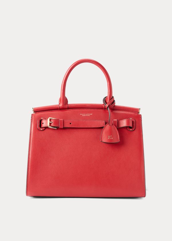 Ralph Lauren Calfskin Medium RL50 Handbag Tmavě Červené | V4dHC5MG