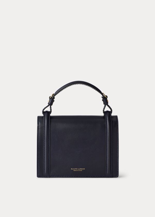 Ralph Lauren Calfskin Mini Hinge-Lock Bag Tmavě Blankyt | Vp8bVJMk