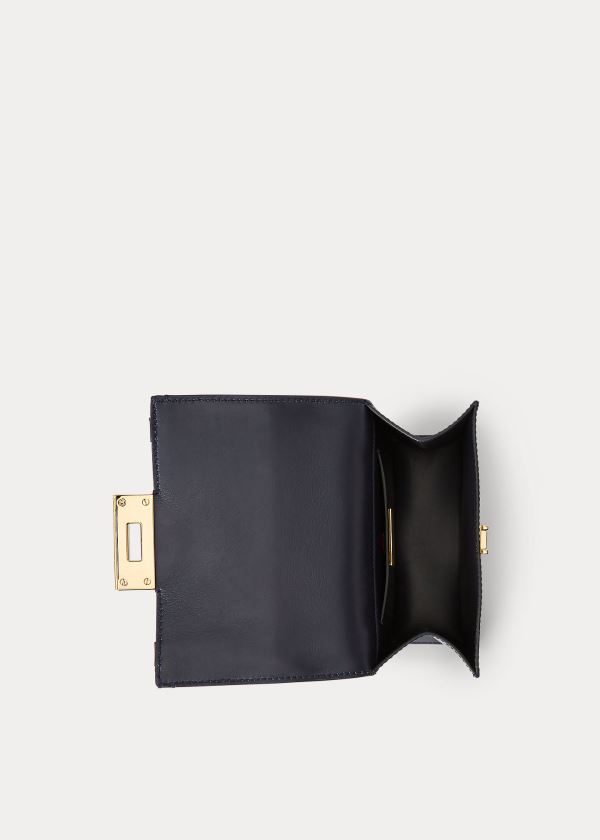 Ralph Lauren Calfskin Mini Hinge-Lock Bag Tmavě Blankyt | Vp8bVJMk