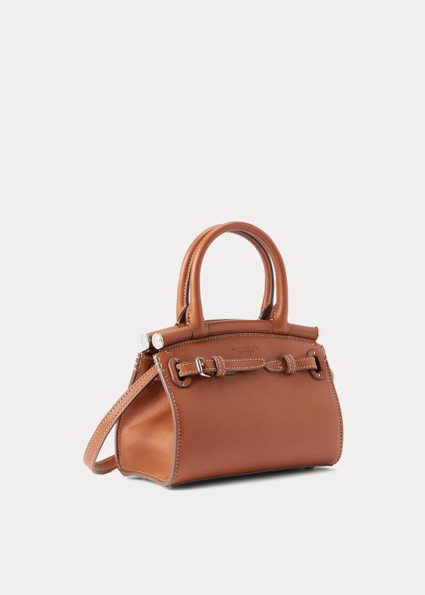 Ralph Lauren Calfskin Mini RL50 Handbag Zlaté | 0UtxHm7k