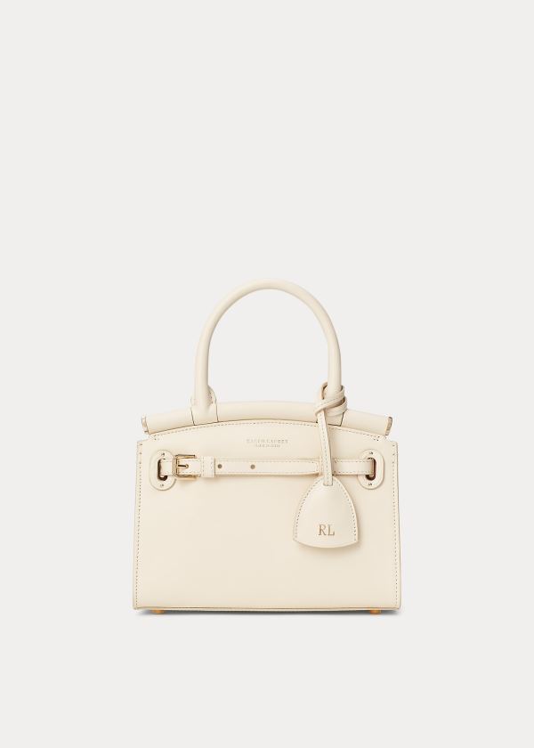 Ralph Lauren Calfskin Mini RL50 Handbag Krém | LO9vZ8Lo