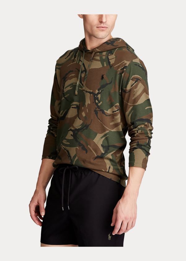 Ralph Lauren Camo Bavlněné S Kapucí T-Shirt Maskáčové | Ab6umDcM