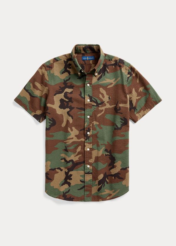 Ralph Lauren Camo-Print Seersucker Shirt Maskáčové | mwem33vU