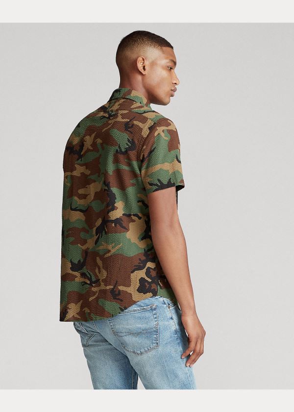 Ralph Lauren Camo-Print Seersucker Shirt Maskáčové | mwem33vU