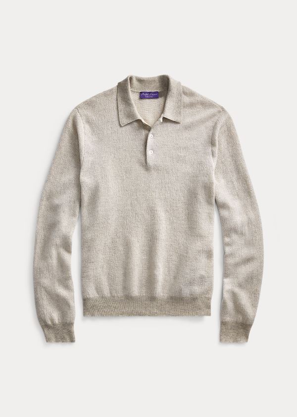 Ralph Lauren Cashmere Polo-Collar Svetrové Béžový | P3bTaldz