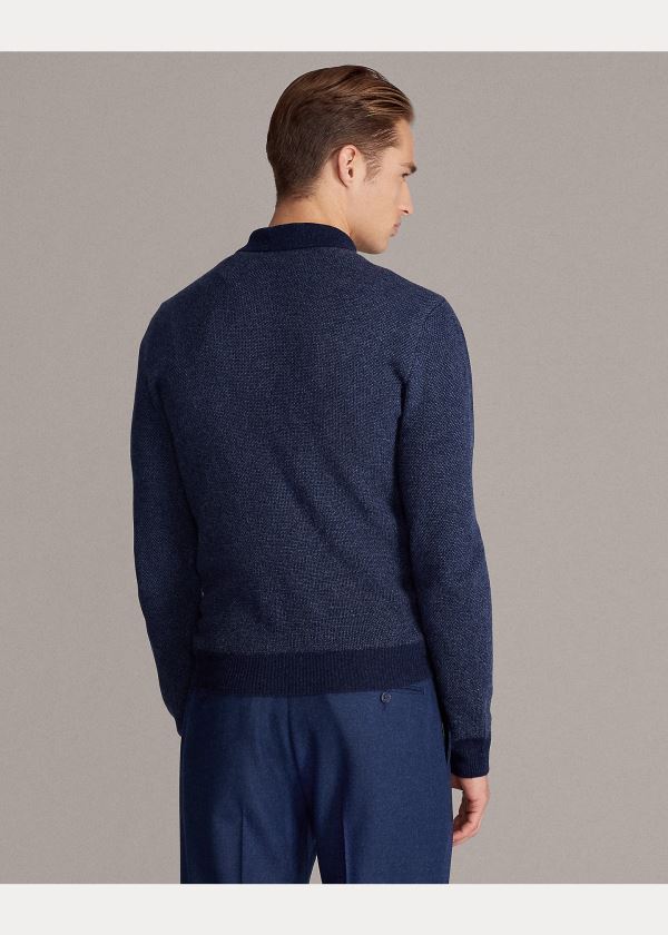 Ralph Lauren Cashmere Polo-Collar Svetrové Tmavě Blankyt | udNXK6gg