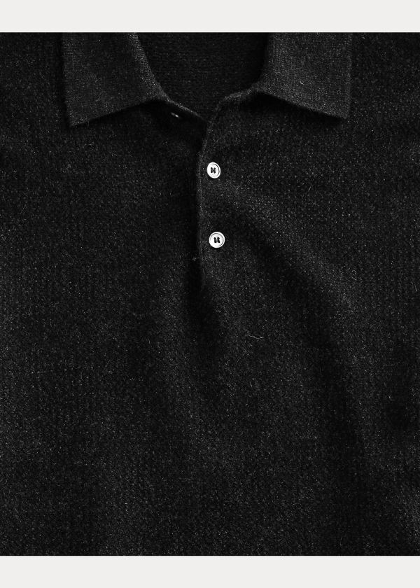 Ralph Lauren Cashmere Polo-Collar Svetrové Tmavě Šedé | yMdwdMCx